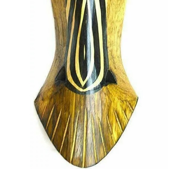 Jungle Zebra African Tribal Wall Decor Mask Wood Hand Carvings 22” Tall - Picture 2 of 3
